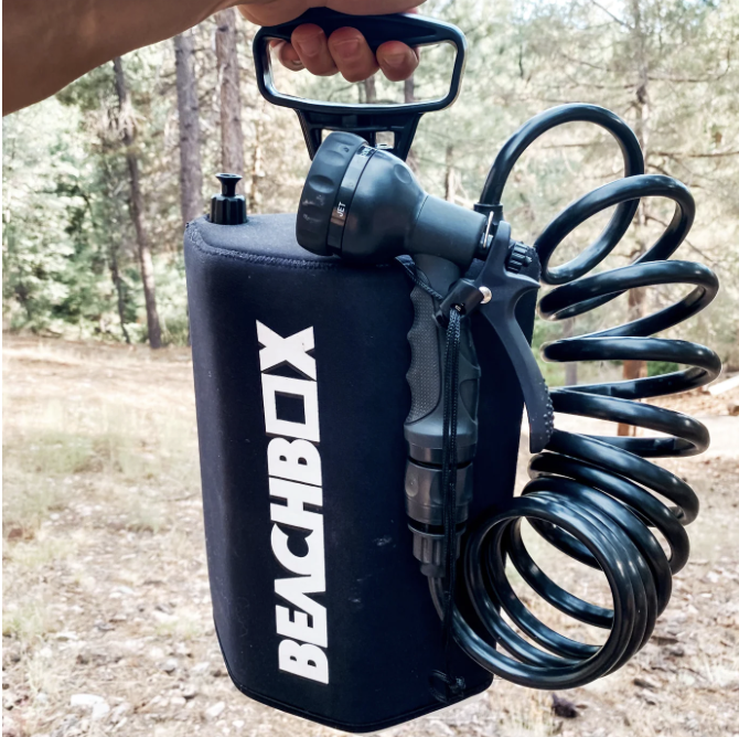 A portable shower with a powerful hose from Beachbox 